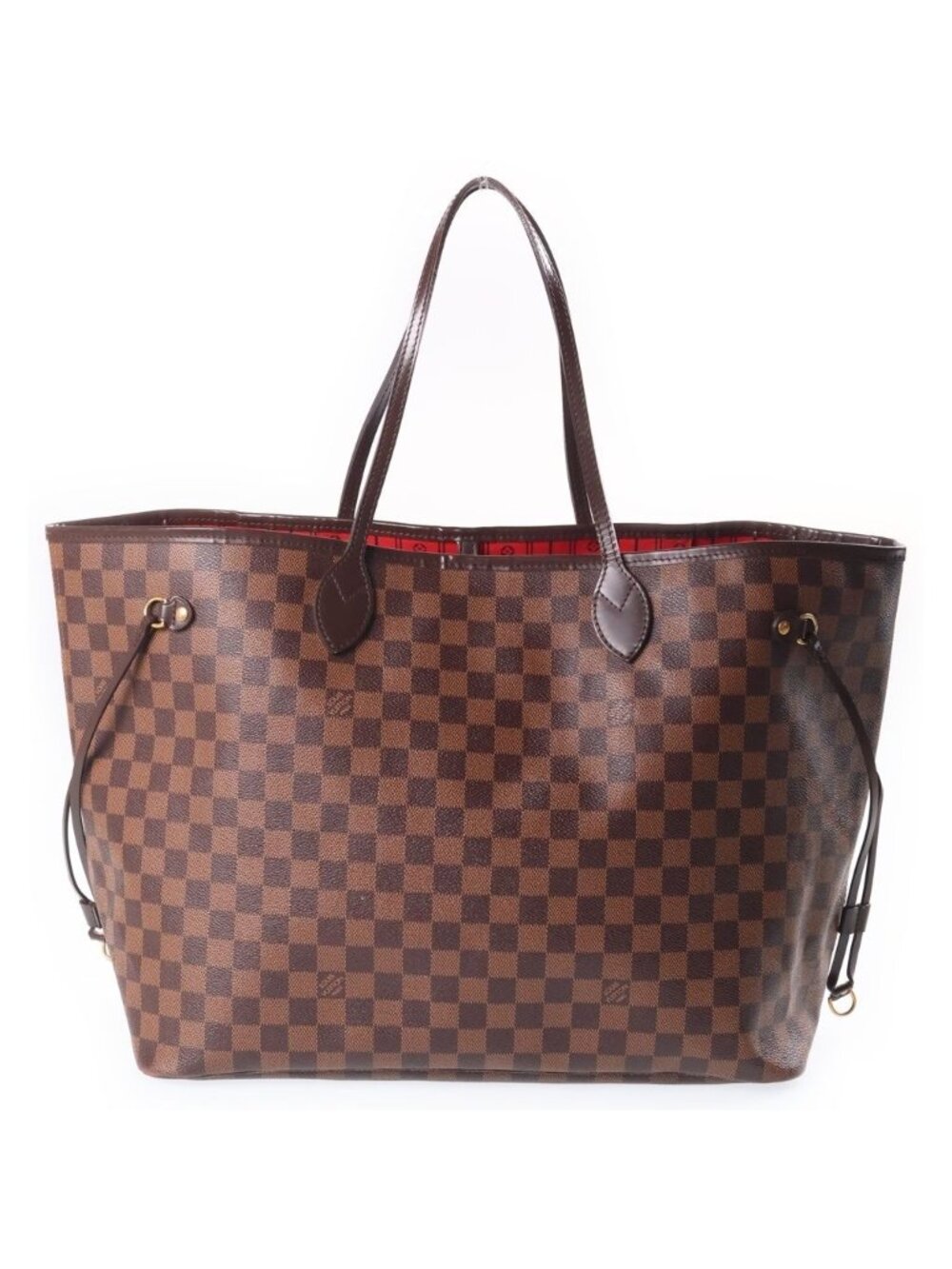 Louis Vuitton Damier Neverfull GM Shoulder Bag Leather Brown